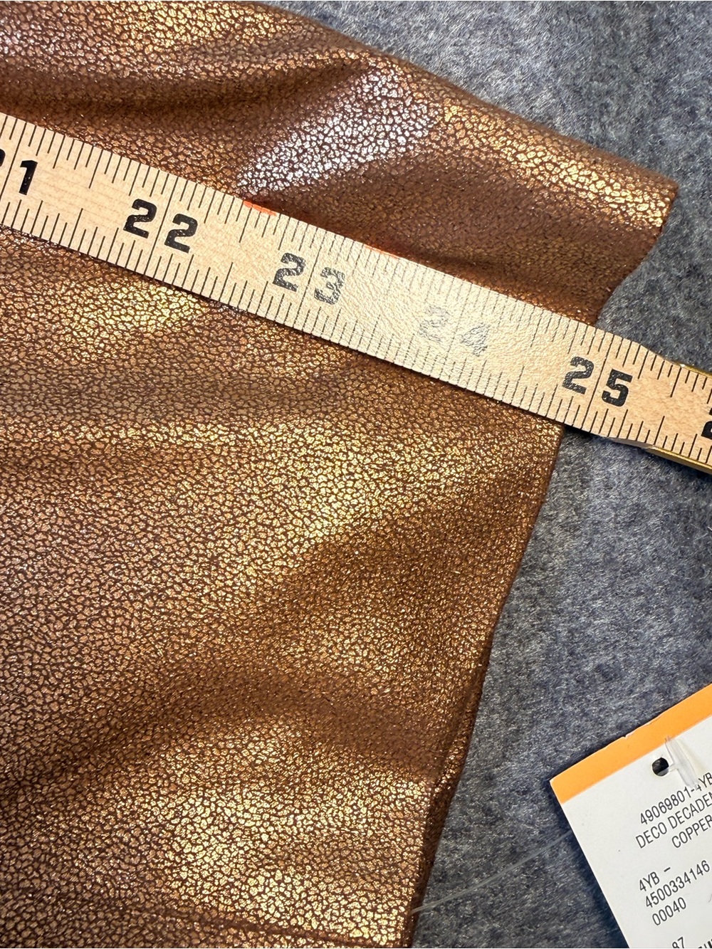 NWT Kasper Plus Size 24W Metallic Copper Faux Leather Open Front Blazer Jacket - Picture 13 of 16